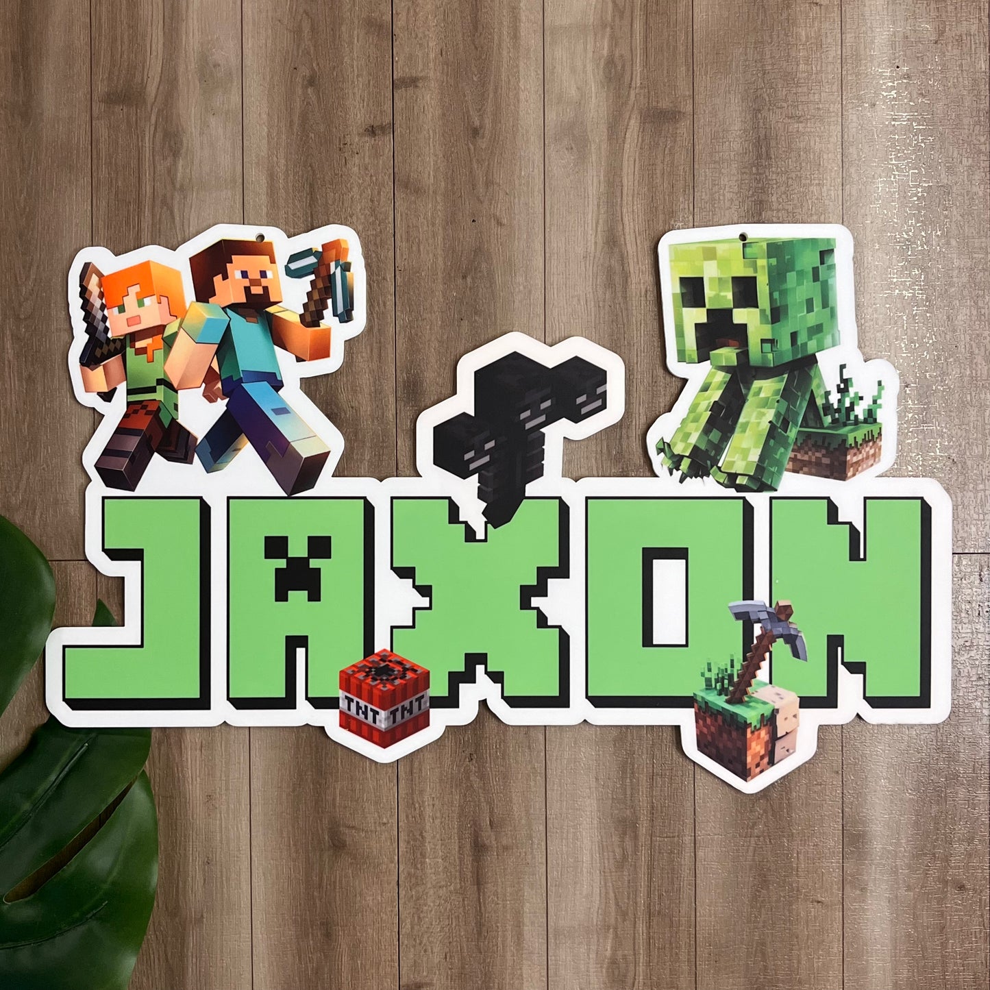 Personalised Minecraft themed Acrylic Name Plaque