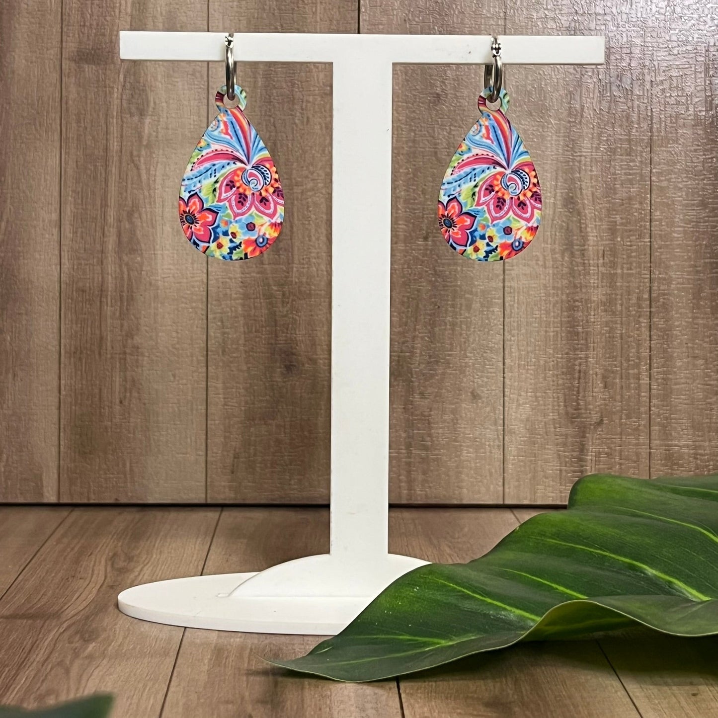 Bright Paisley Teardrop Earrings - Webster Enterprises