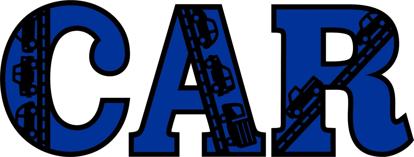 Cars & Roads Layered Letters - Webster Enterprises