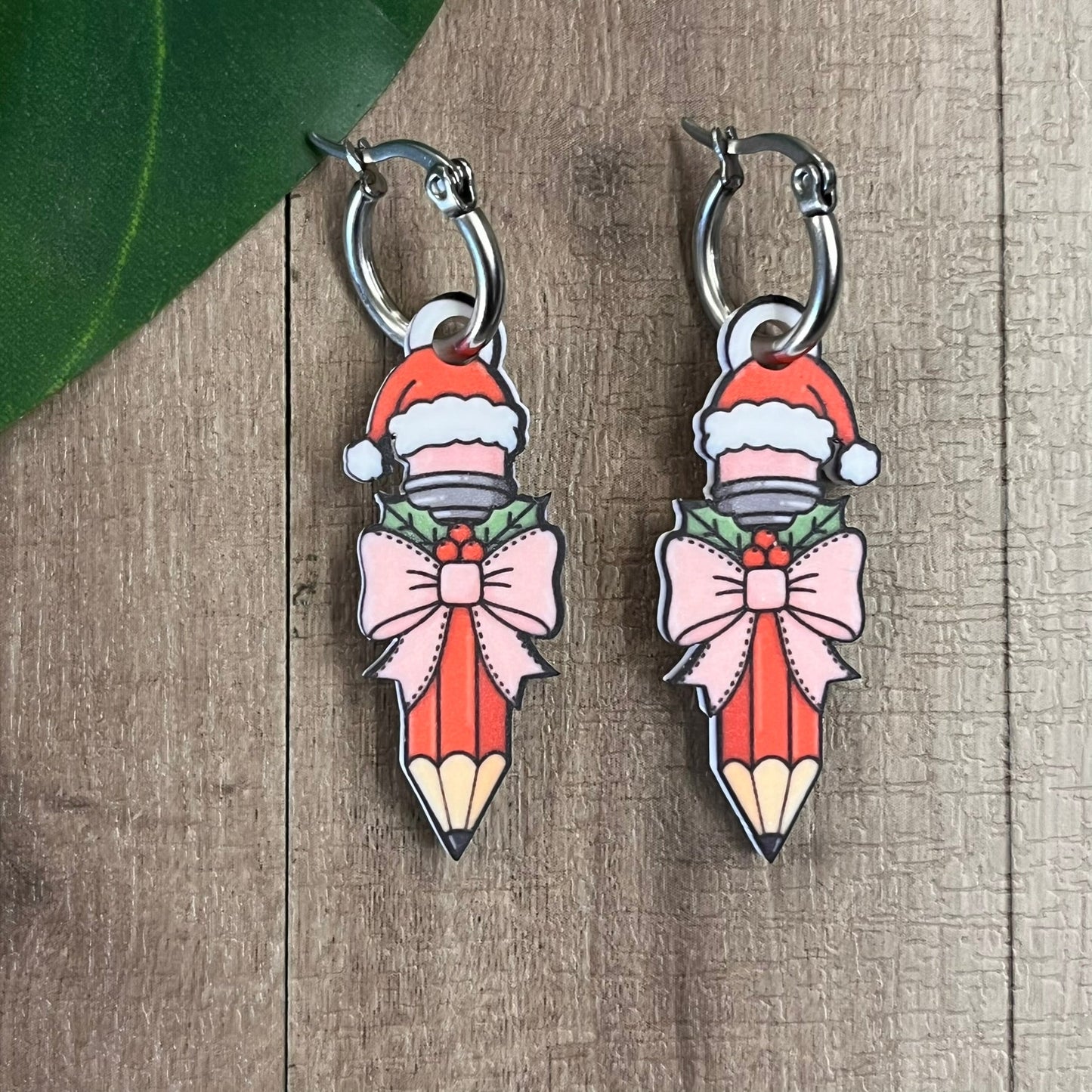 Christmas Teacher Pencil Earrings - Webster Enterprises