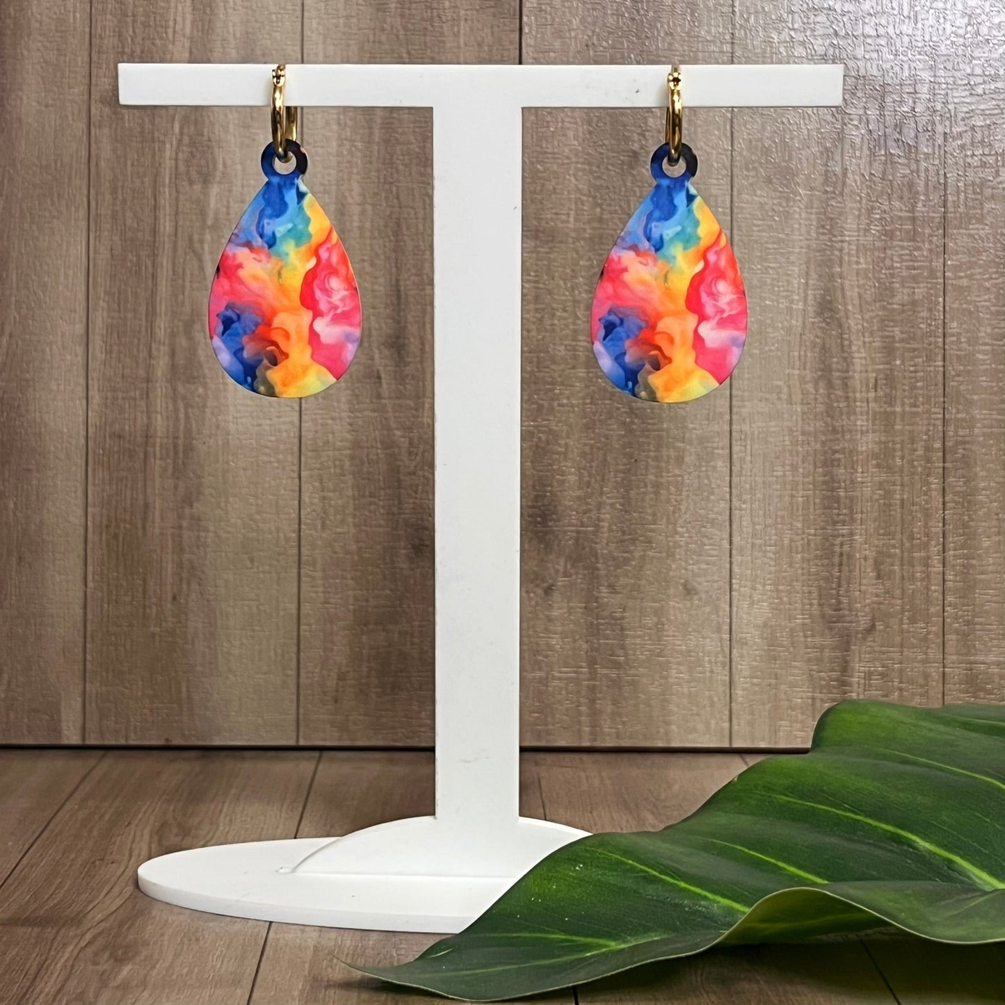 Colourful Liquid Teardrop Earrings - Webster Enterprises