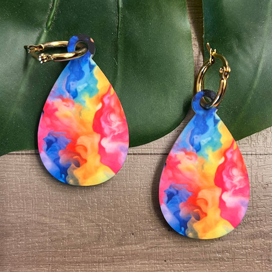 Colourful Liquid Teardrop Earrings - Webster Enterprises