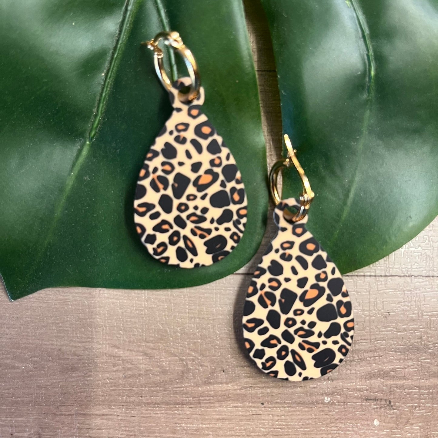 Leopard Print Teardrop Earrings - Webster Enterprises
