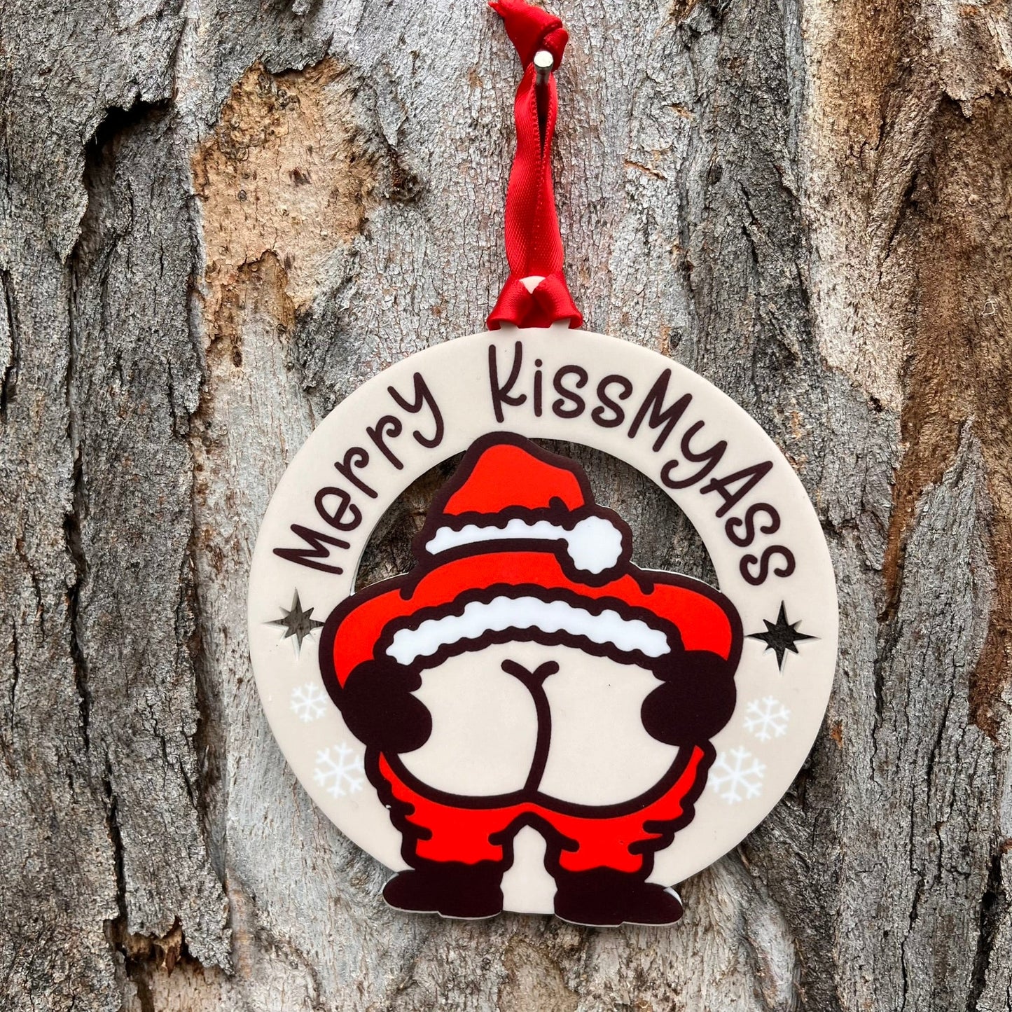 Merry KissMyAss Santa Ornament - Webster Enterprises