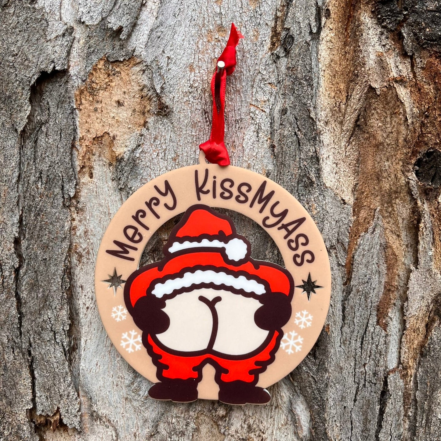 Merry KissMyAss Santa Ornament - Webster Enterprises