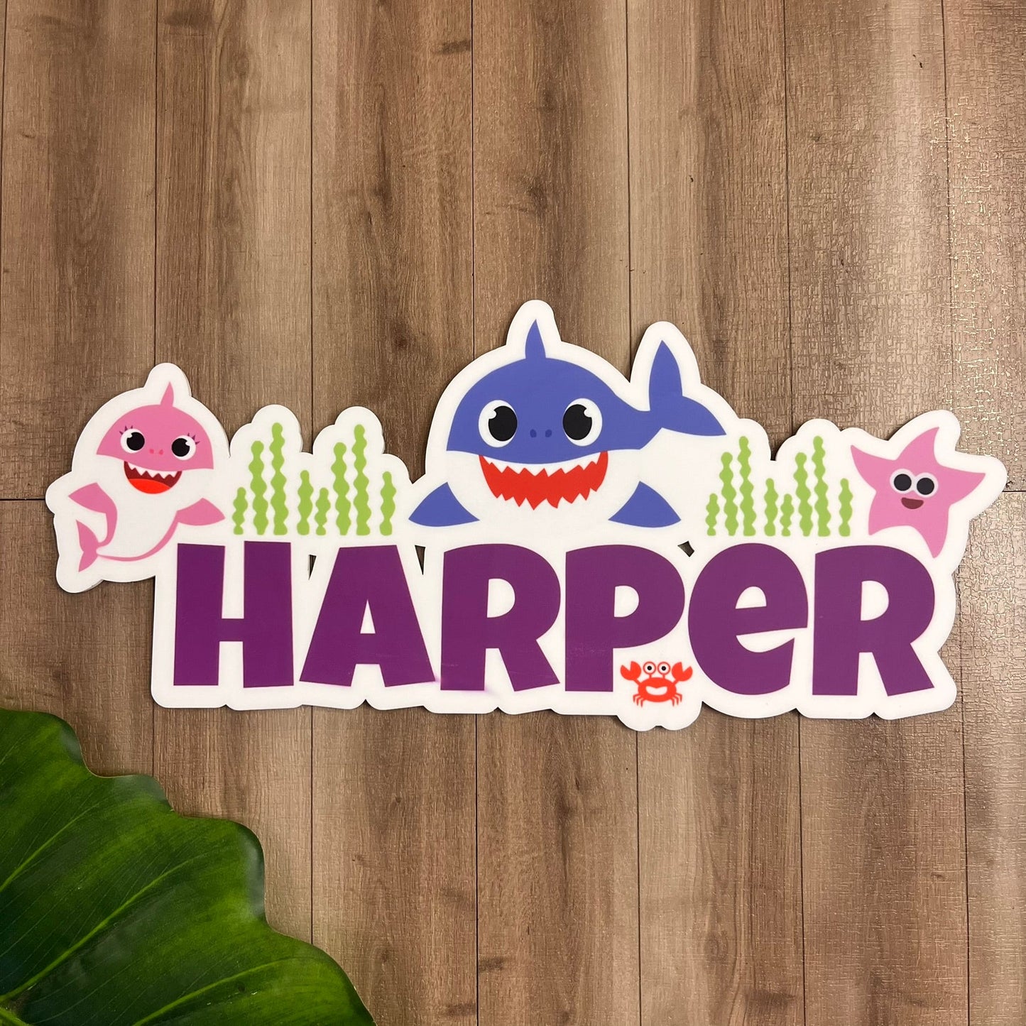 Personalised Baby Shark - Themed Acrylic Name Sign ๐ถ๐ฆ - Webster Enterprises