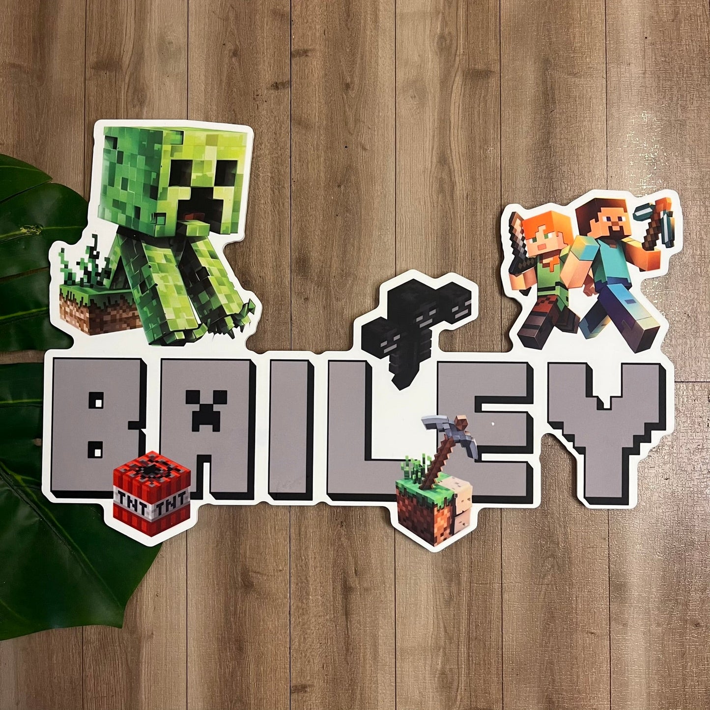 Personalised Minecraft themed Acrylic Name Plaque - Webster Enterprises