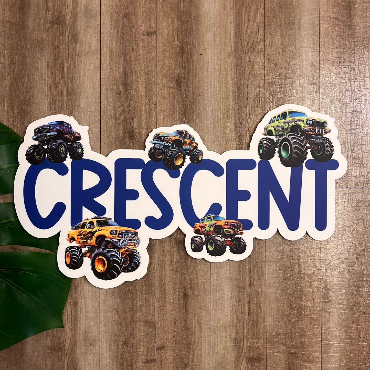 Personalised Monster Truck Acrylic Name Plaque - Webster Enterprises