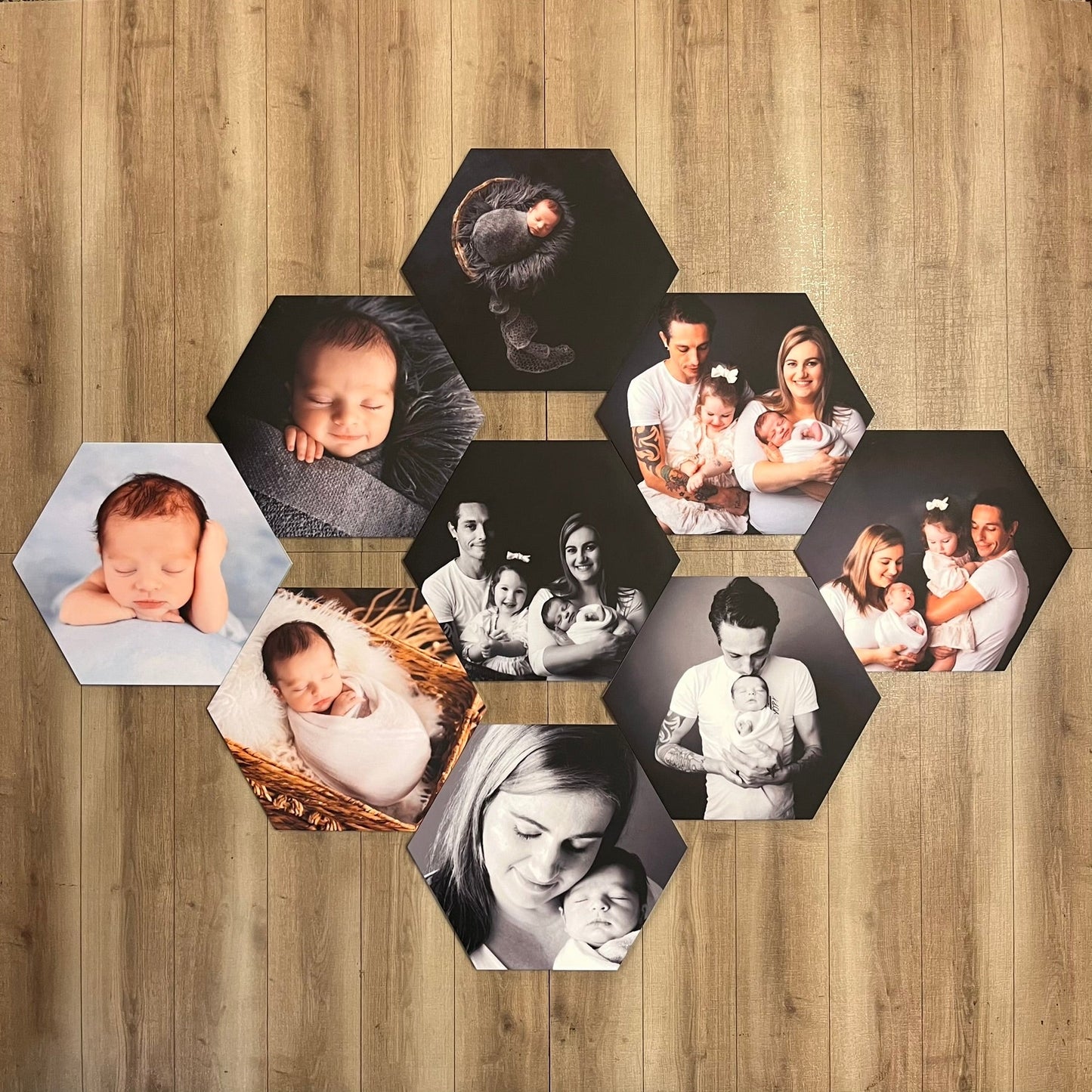 Sublimated Hexagon Acrylic Photo Tiles - Medium 15cm wide - Webster Enterprises