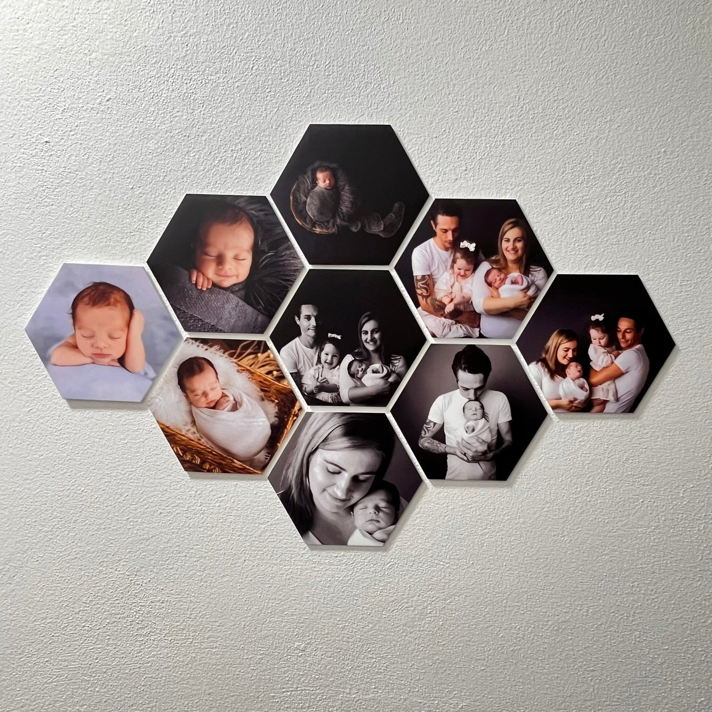 Sublimated Hexagon Acrylic Photo Tiles - Medium 15cm wide - Webster Enterprises