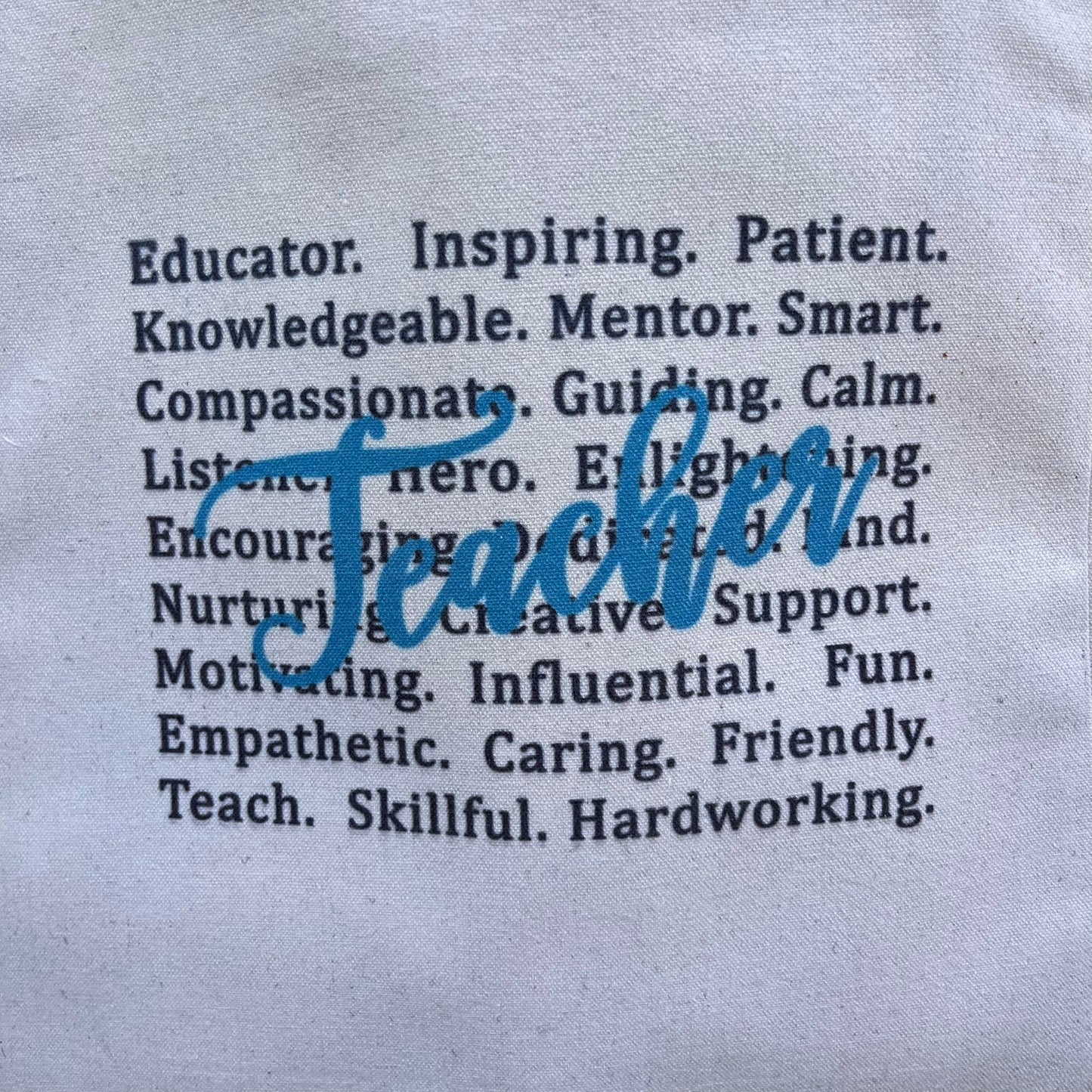 Teacher Description canvas tote bag - Webster Enterprises