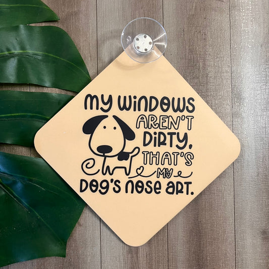 Dog themed Car Window Suction Cup Signs