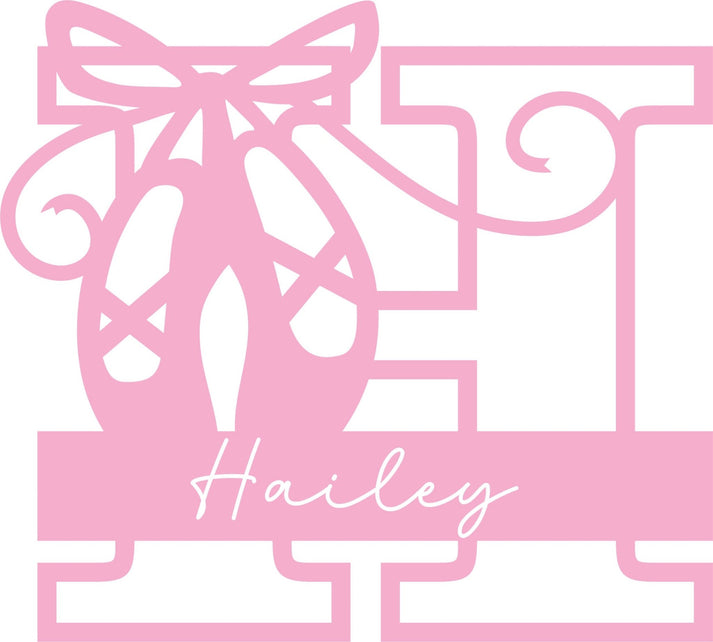 Shoes Rack Monogram Ballet Shoe Themed Monogram Wall Letter - Graceful Dance Decor ...