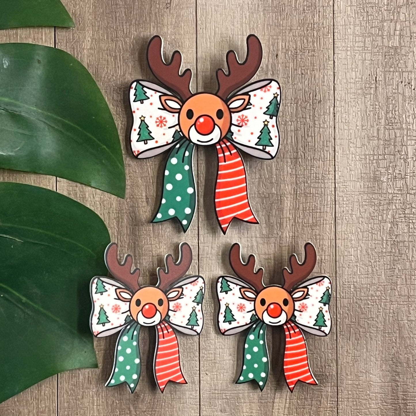 Christmas Themed Sublimated Acrylic Hair Clips - Webster Enterprises