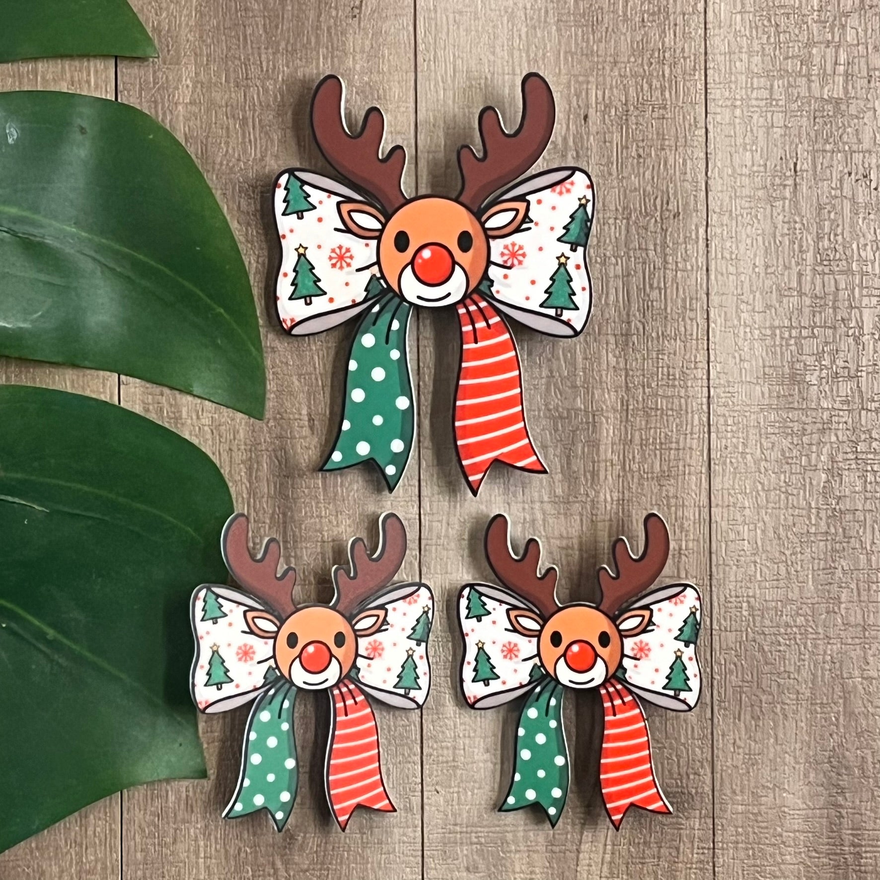 Christmas Themed Sublimated Acrylic Hair Clips - Webster Enterprises