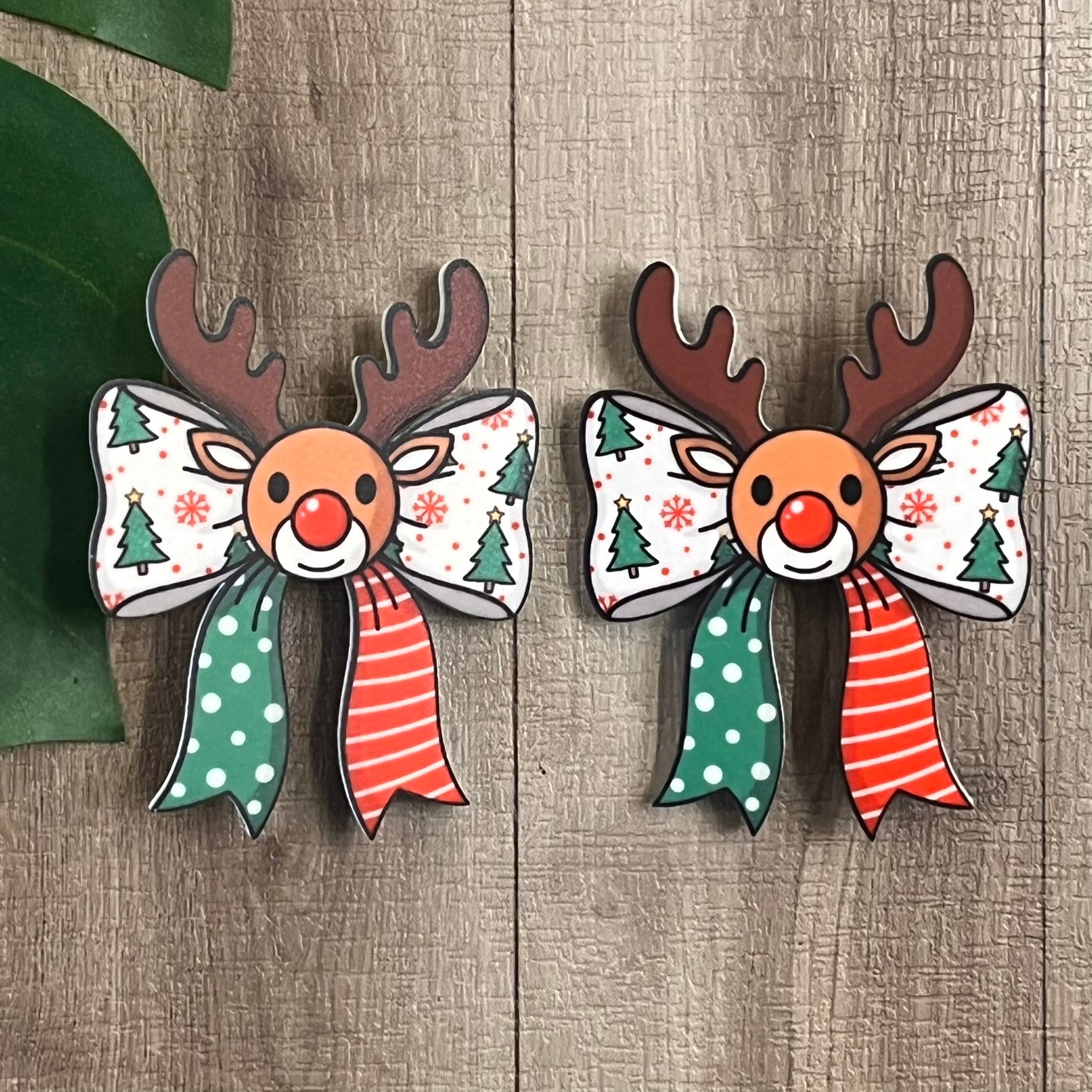 Christmas Themed Sublimated Acrylic Hair Clips - Webster Enterprises
