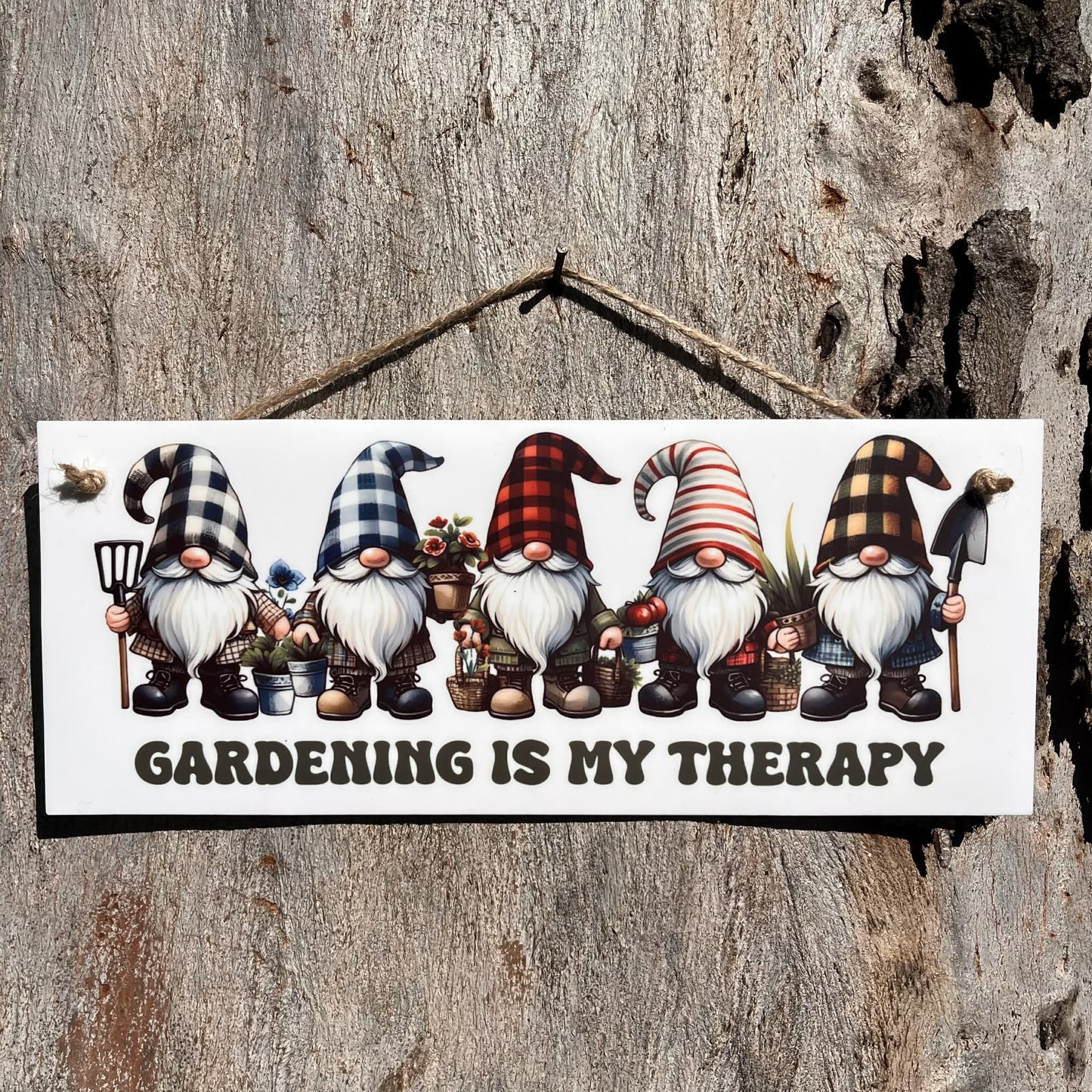 Gardening is my Therapy fun Gnome plaque - Webster Enterprises