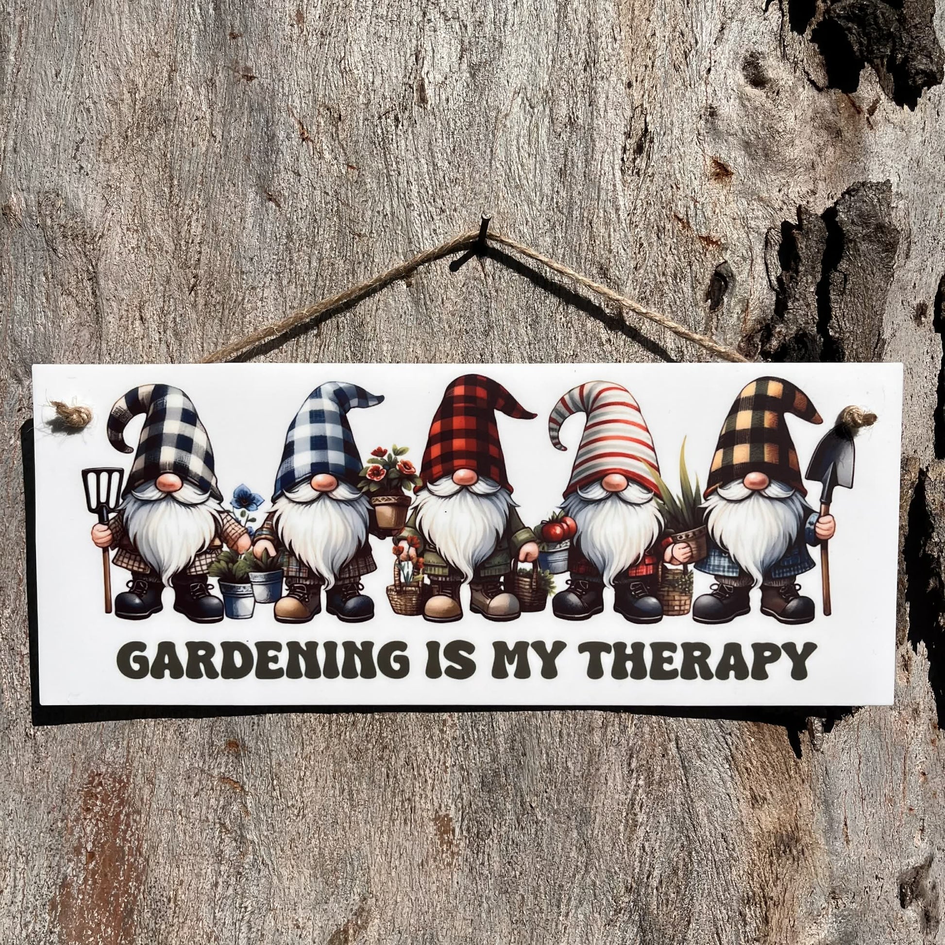 Gardening is my Therapy fun Gnome plaque - Webster Enterprises