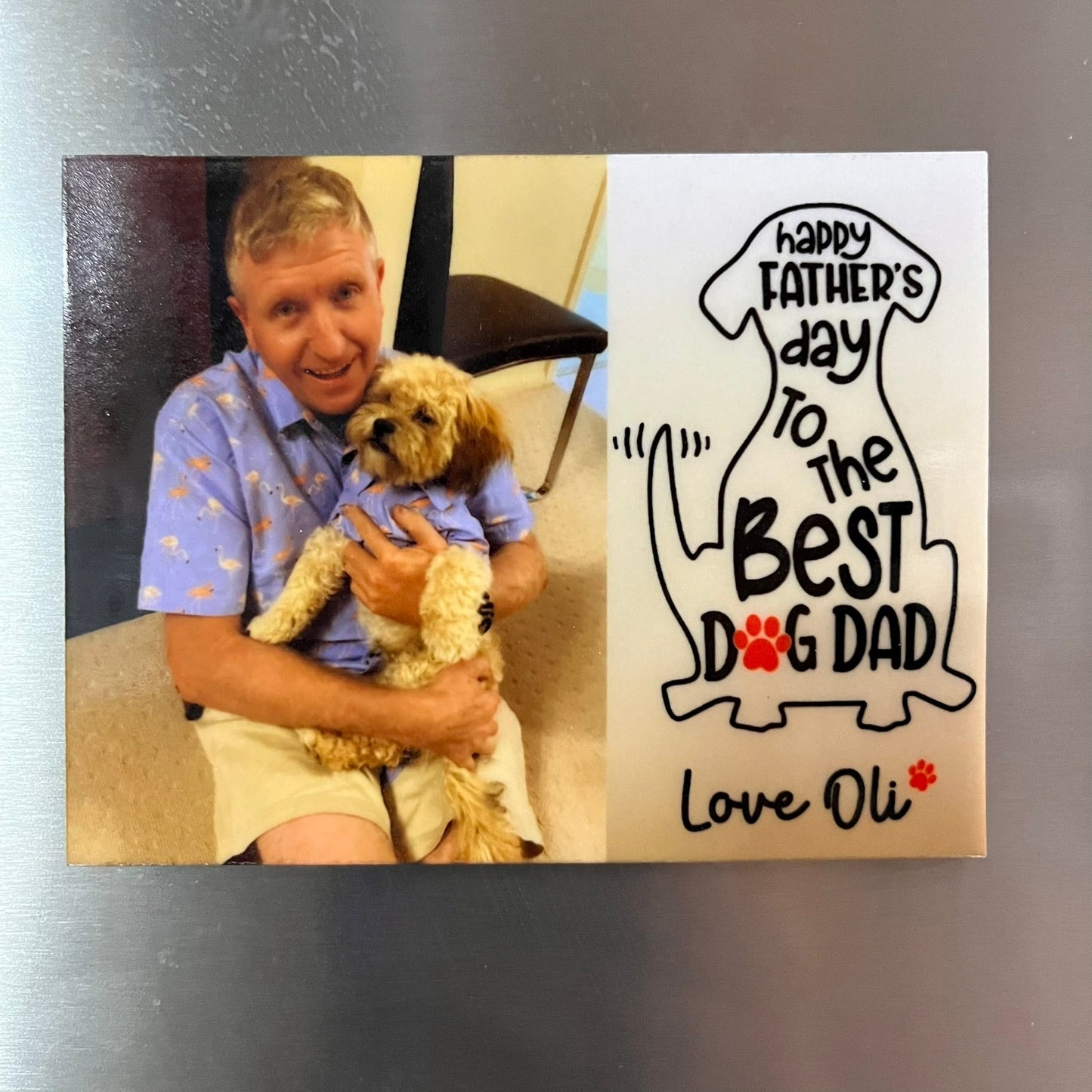 Happy Father's Day Dog Dad Sublimated Fridge Magnet - Webster Enterprises