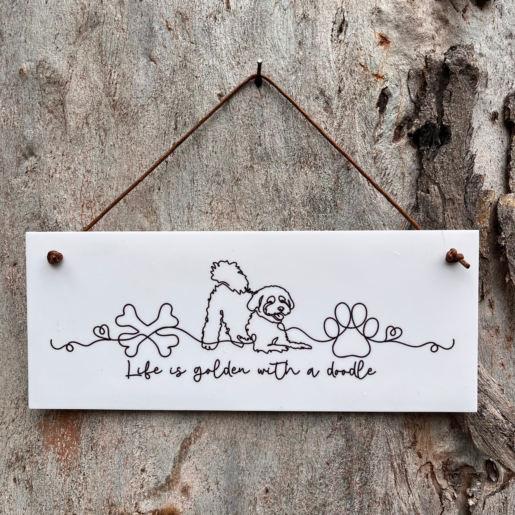 Life is golden with a doodle line art plaque - Webster Enterprises