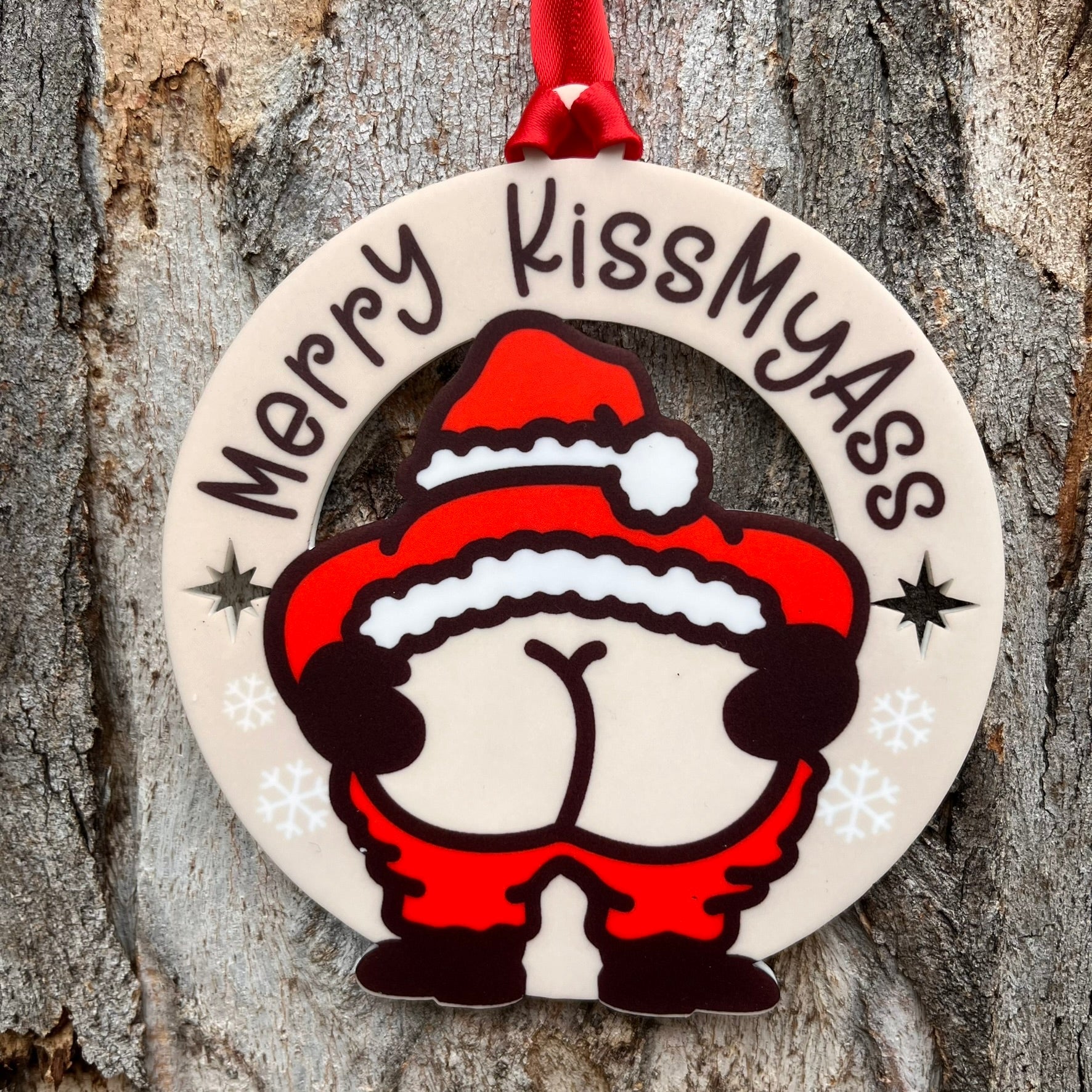 Merry KissMyAss Santa Ornament - Webster Enterprises