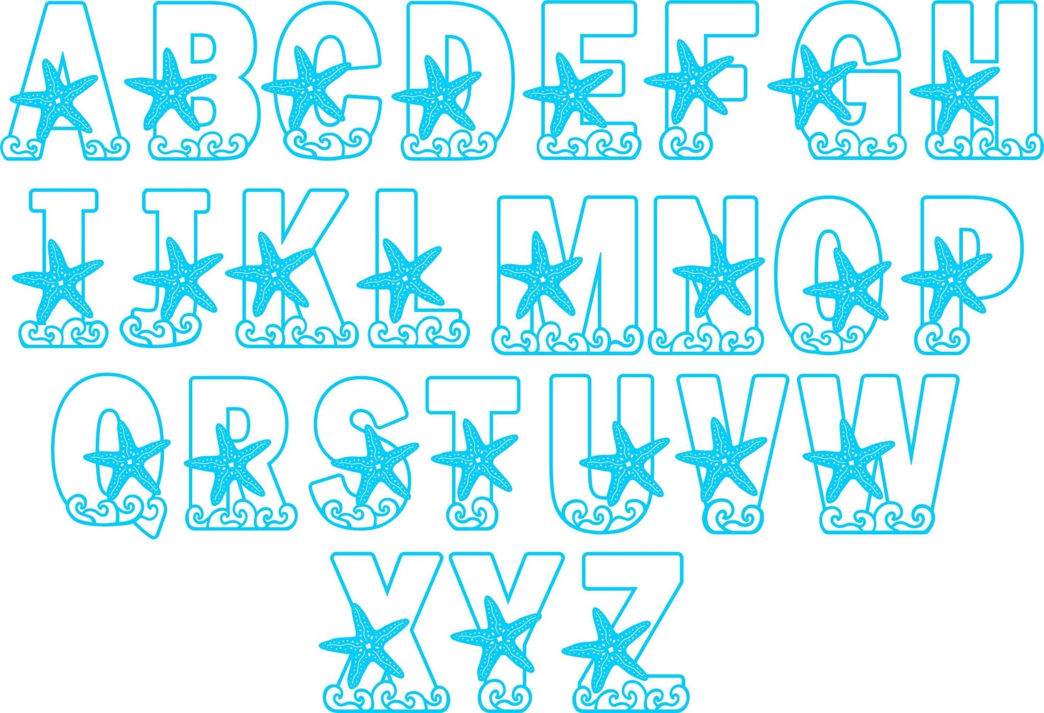 Sea Star-Themed Wall Letters - Ocean-Inspired Decor – Webster Enterprises
