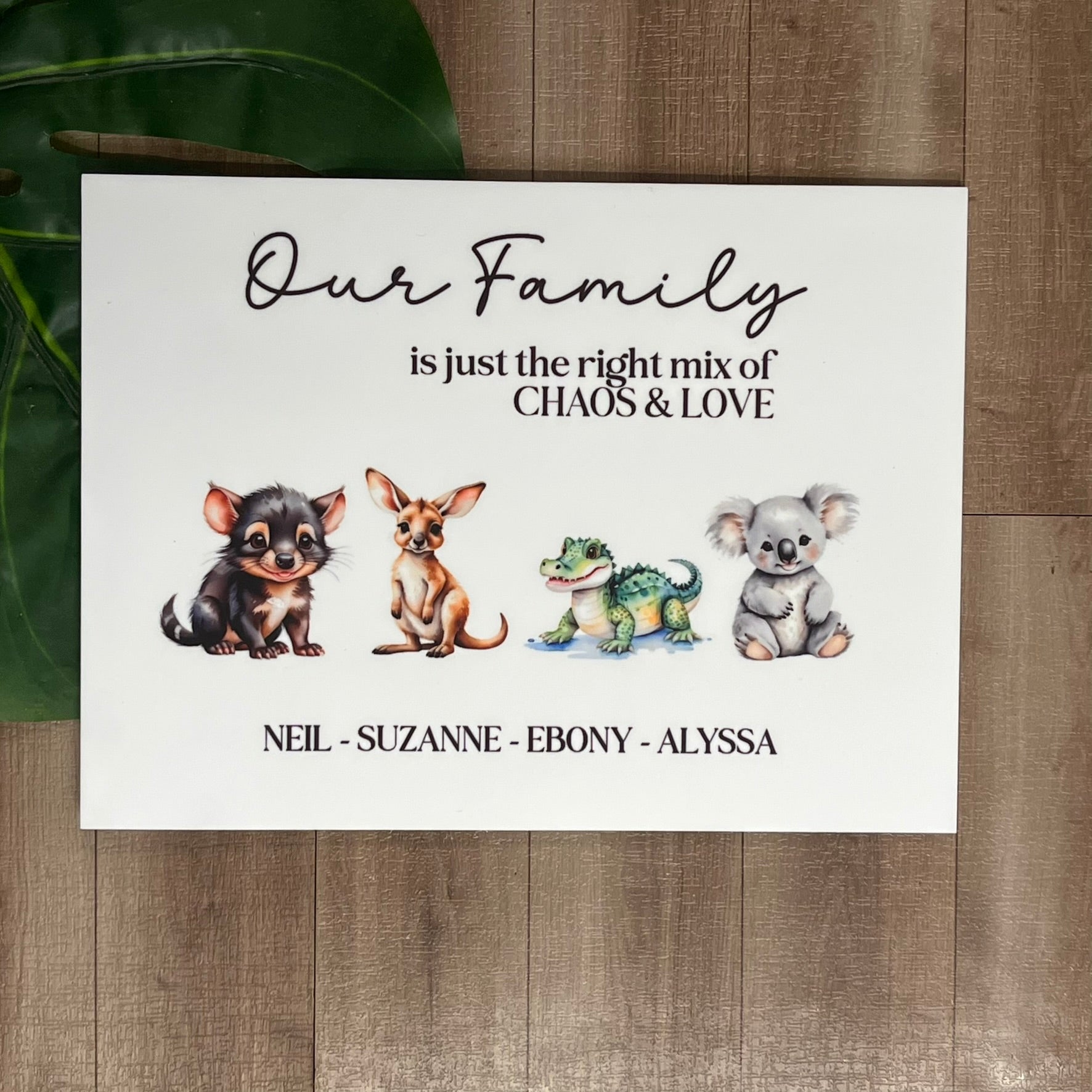 Personalised Australian Animal Family Sign - Webster Enterprises