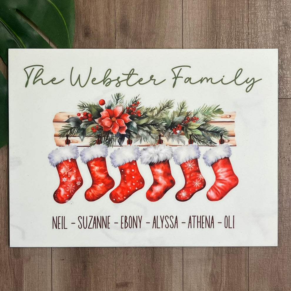 Personalised Christmas Stocking Family Sign – Webster Enterprises
