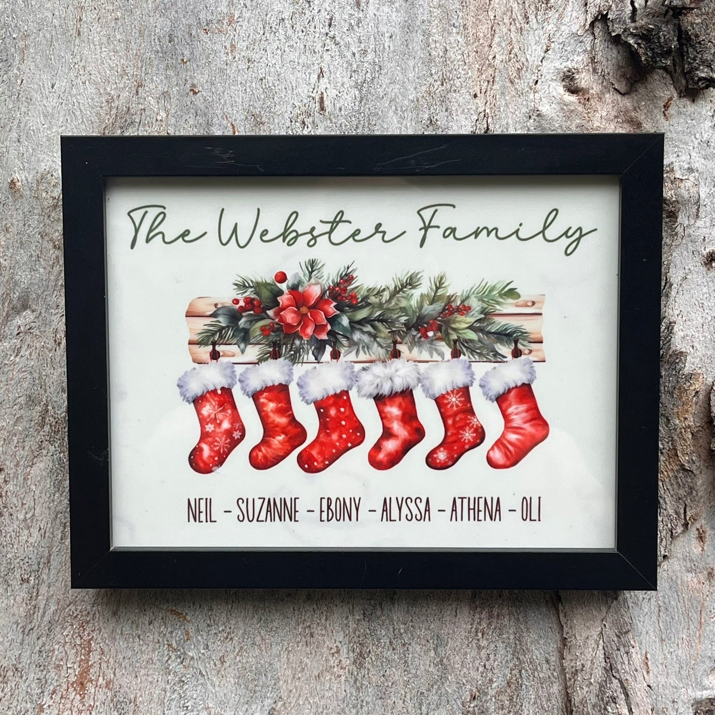 Personalised Christmas Stocking Family Sign - Webster Enterprises