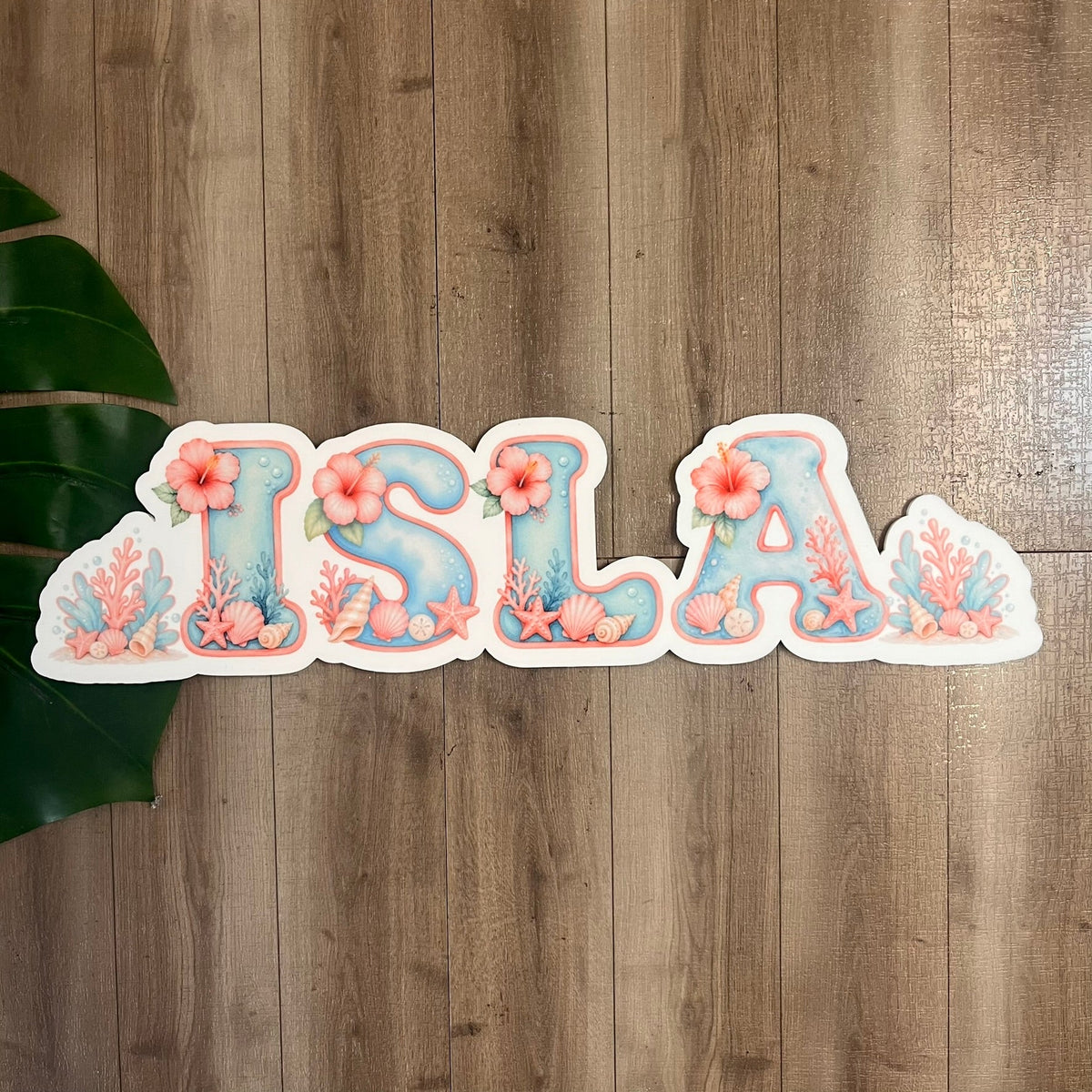 Personalised Coral Themed Acrylic Name Sign - Webster Enterprises