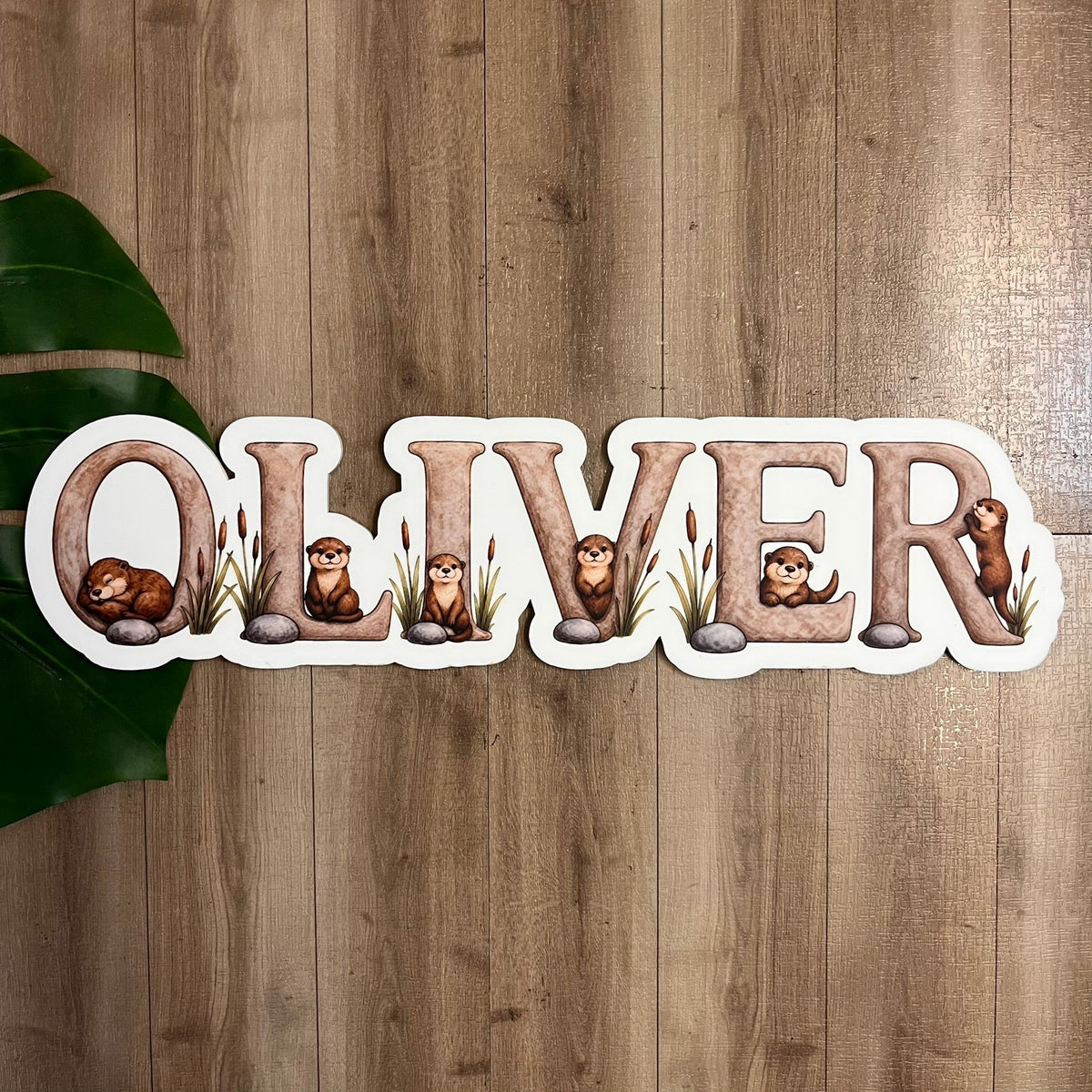 Personalised Cute Otter Themed Acrylic Name Sign - Webster Enterprises