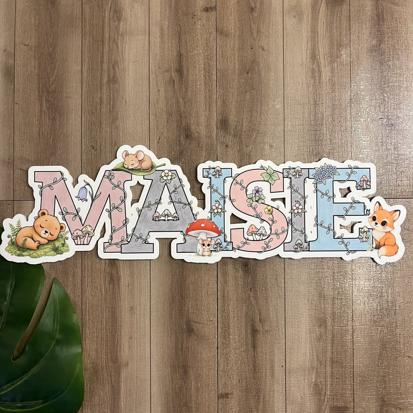 Personalised Cute Woodland Animals Themed Name Plaque - Webster Enterprises