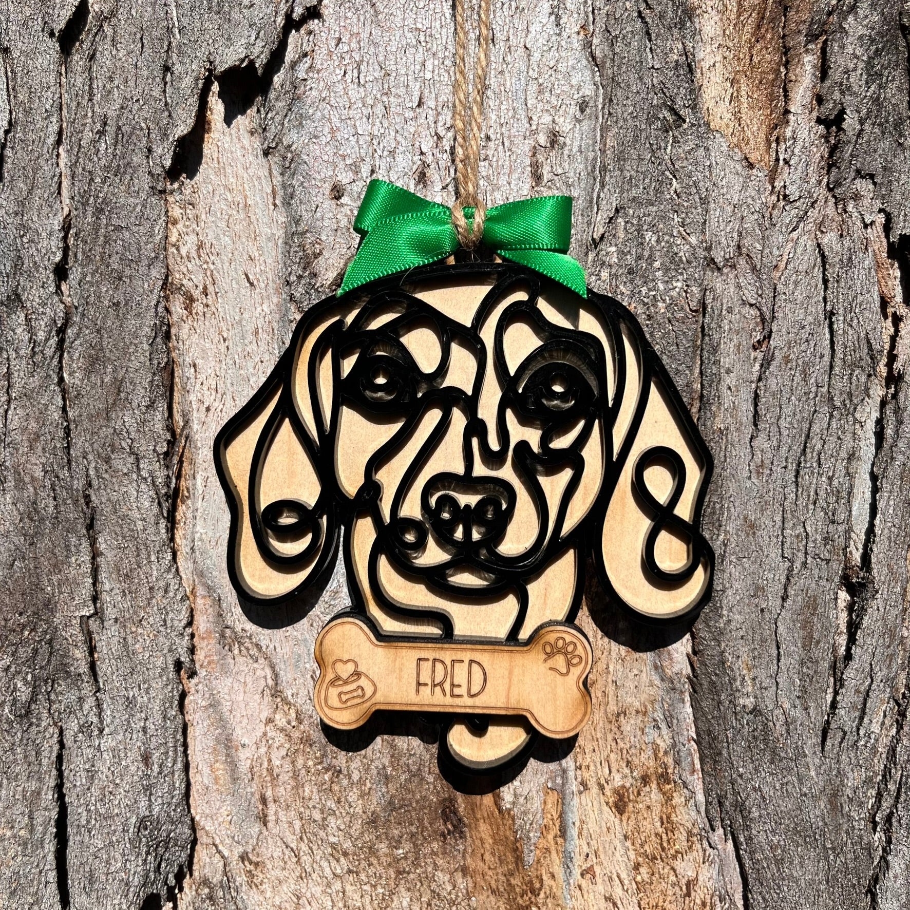 PERSONALISED DOG LINE ART CHRISTMAS ORNAMENT - Webster Enterprises