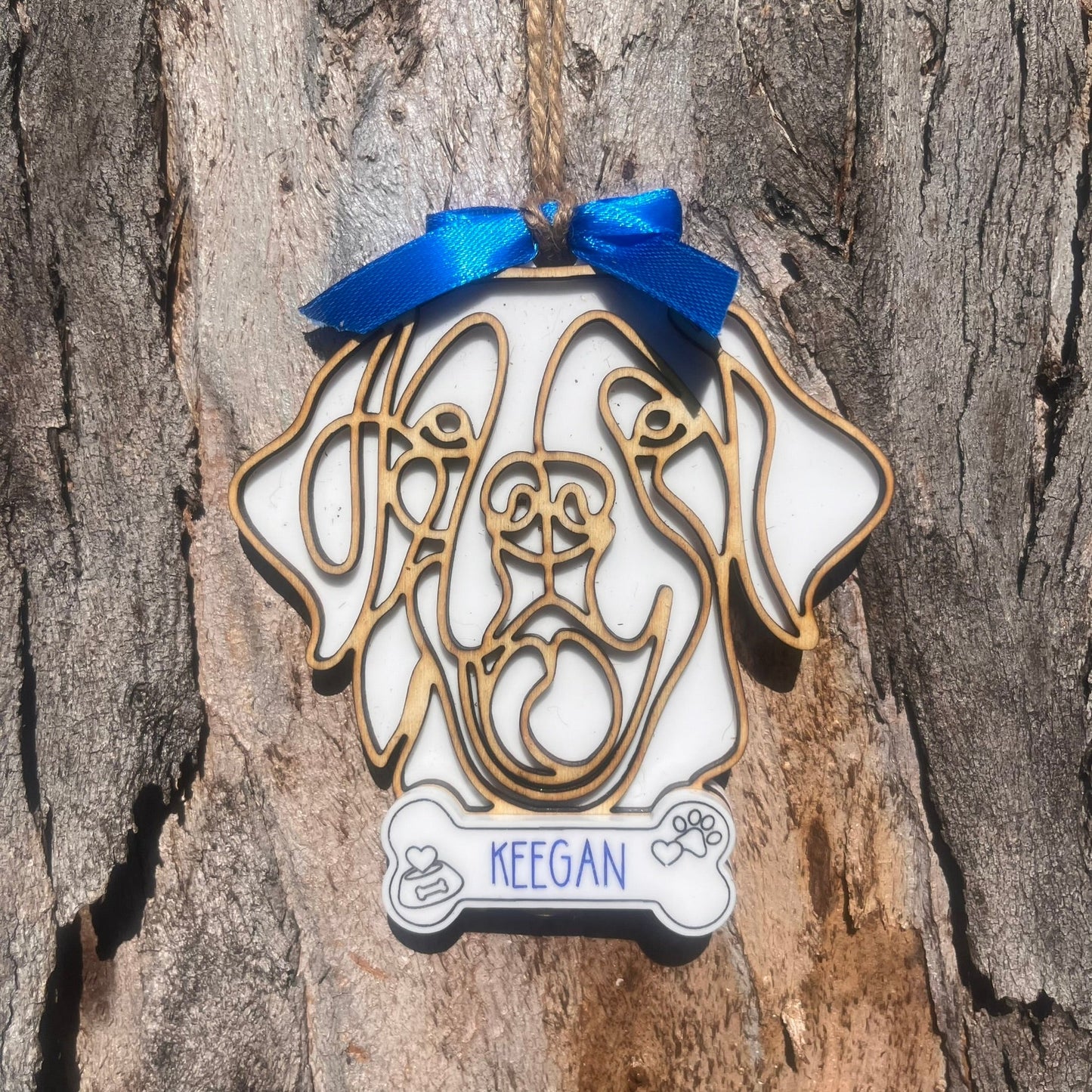 PERSONALISED DOG LINE ART CHRISTMAS ORNAMENT - Webster Enterprises