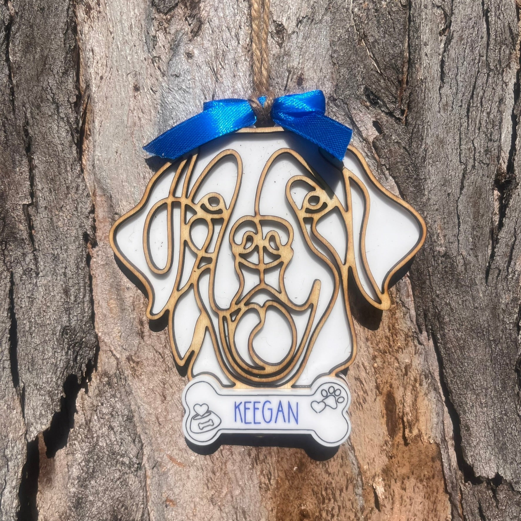 PERSONALISED DOG LINE ART CHRISTMAS ORNAMENT - Webster Enterprises