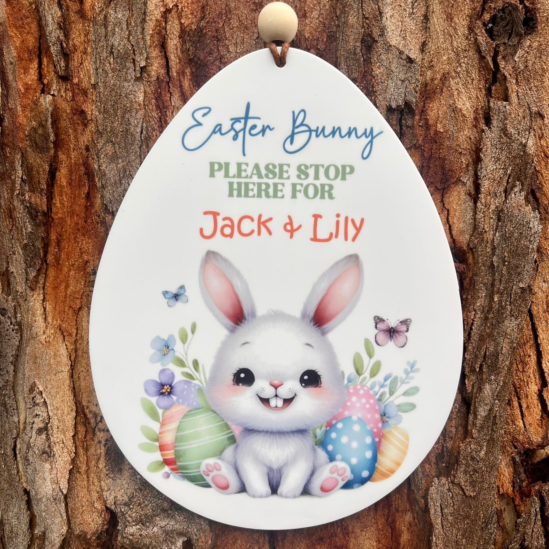 Personalised Easter Bunny Stop Here Sign – Webster Enterprises
