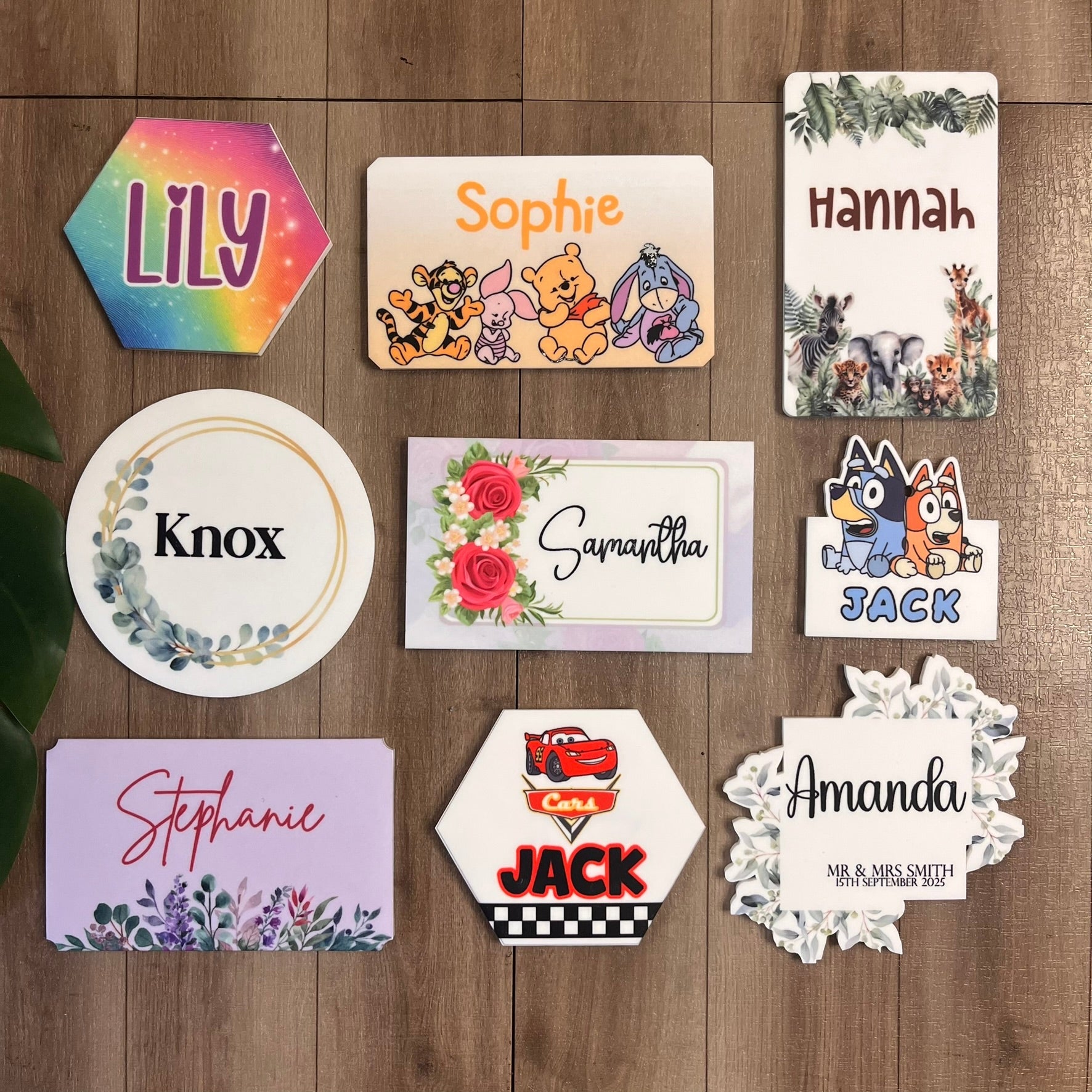 Personalised Event Place card Names - Webster Enterprises