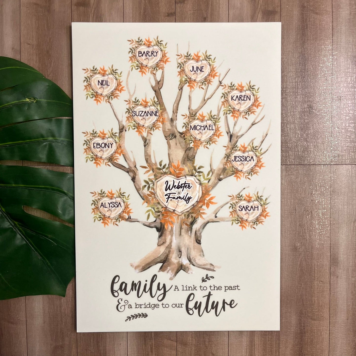 Personalised Family Tree Plaque - Webster Enterprises