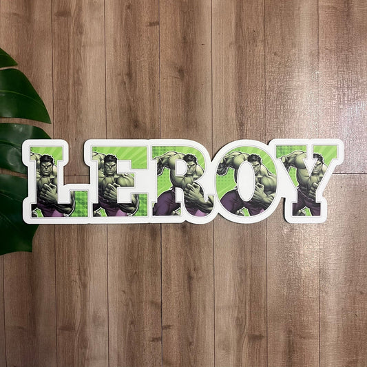 Personalised Hulk Themed Acrylic Name Plaque - Webster Enterprises