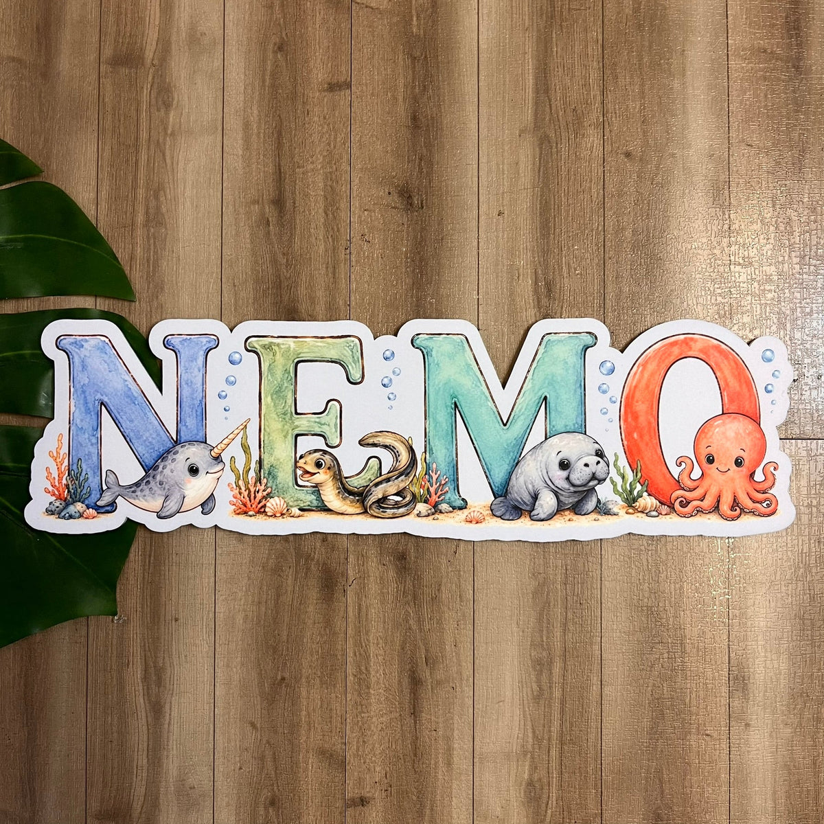 Personalised Ocean Baby Animal Themed Acrylic Name Sign - Webster Enterprises
