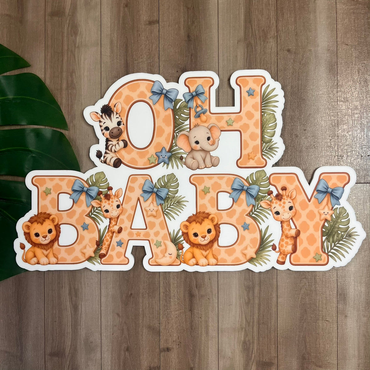 Personalised Safari Baby Animal Themed Acrylic Name Sign - Webster Enterprises
