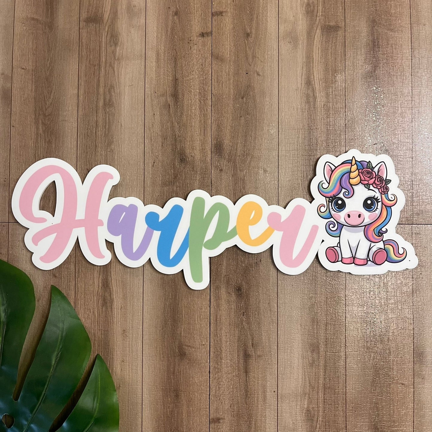 Personalised Unicorn Themed Name Plaque - Webster Enterprises
