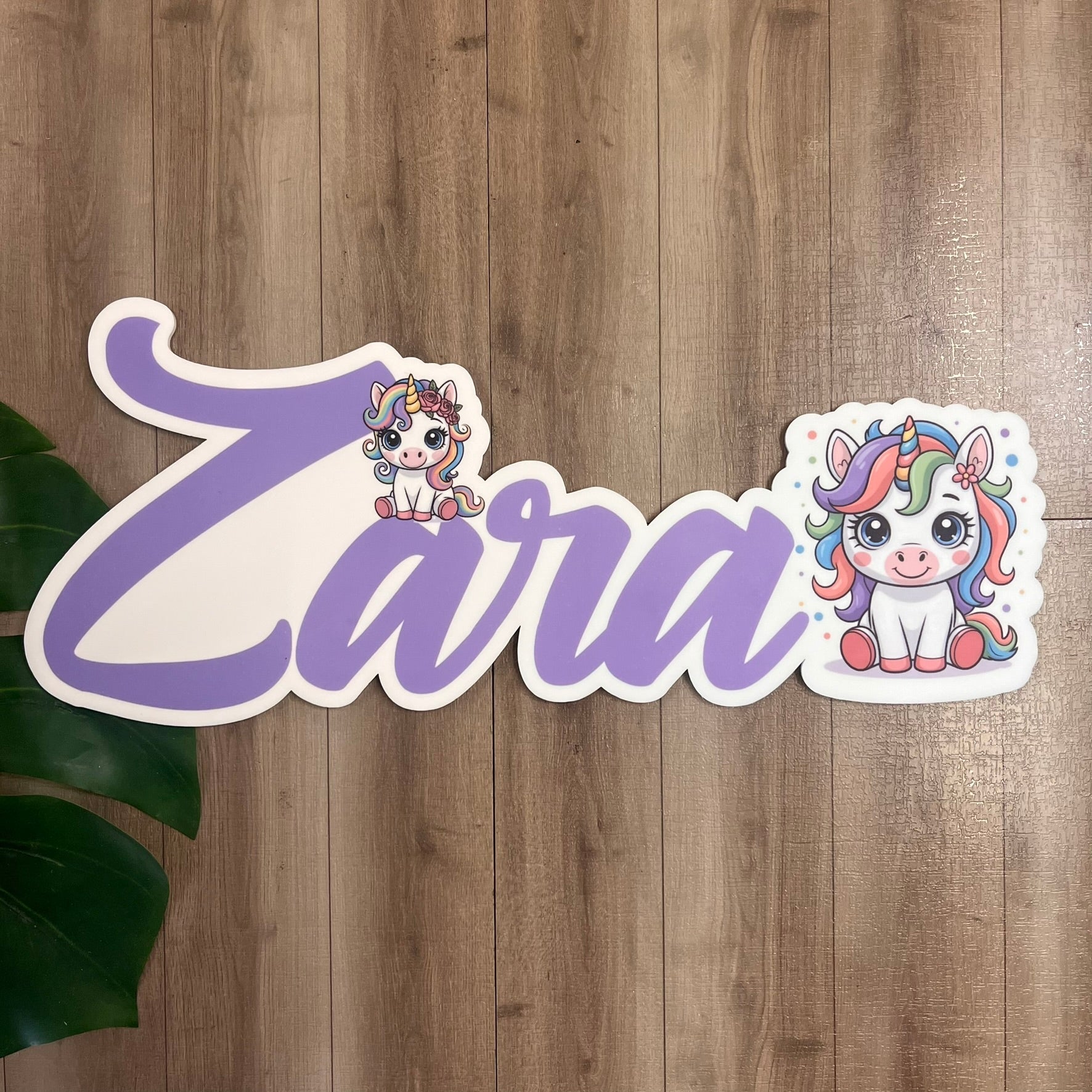 Personalised Unicorn Themed Name Plaque - Webster Enterprises