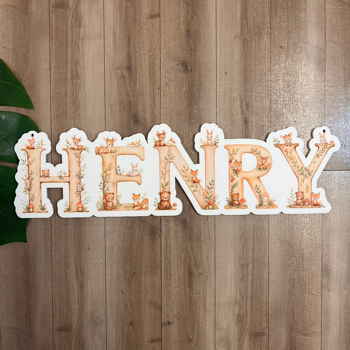 Personalised Woodland Baby Themed Acrylic Name Sign - Webster Enterprises