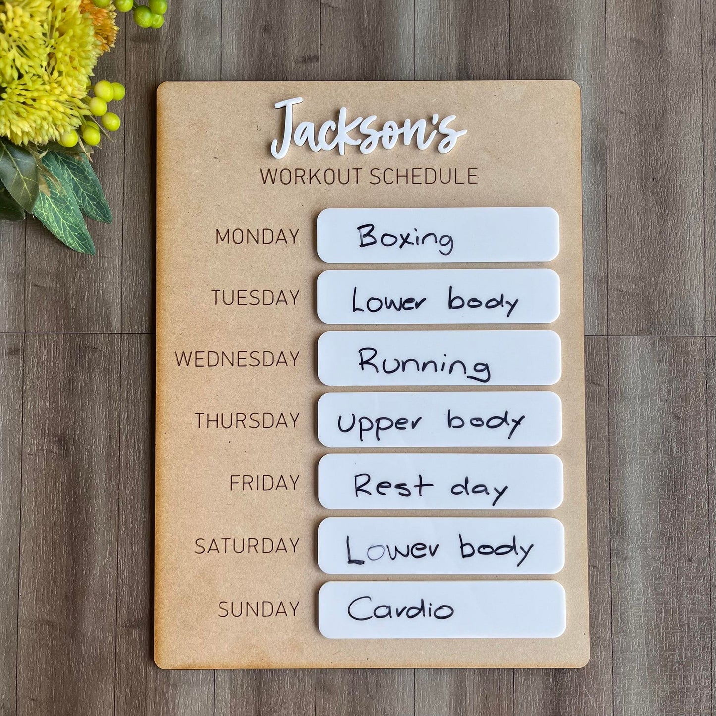 Personalised Workout Schedule Planner - Webster Enterprises