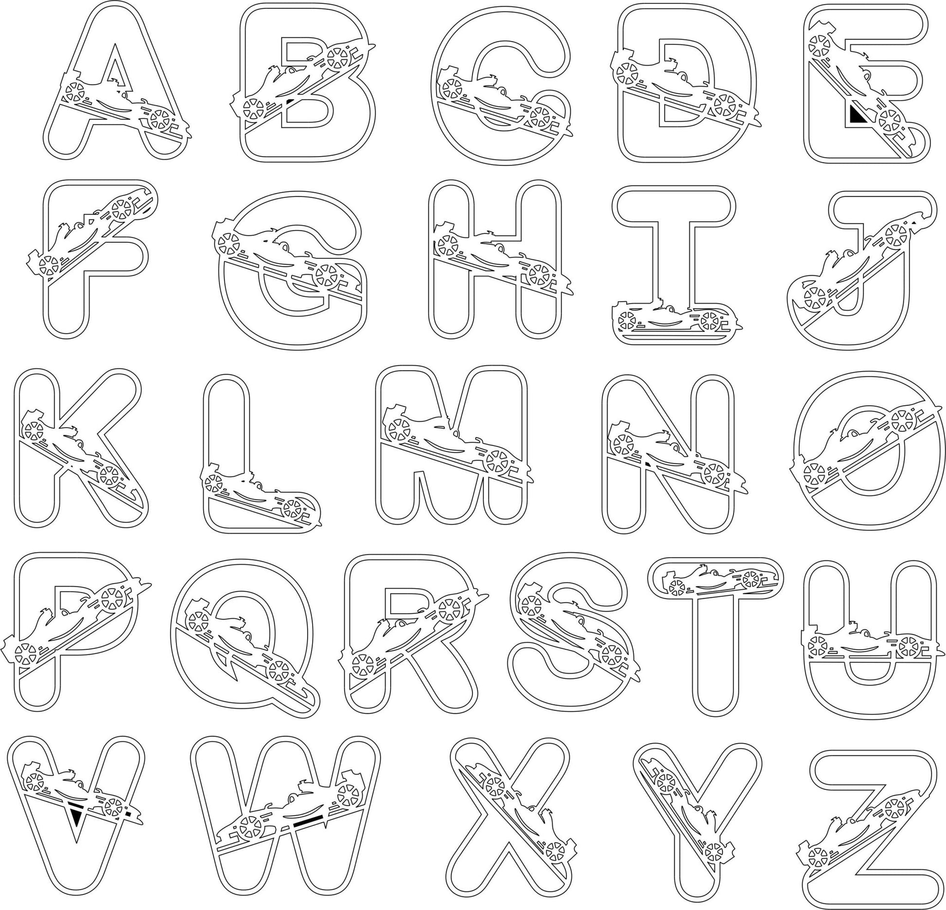 Racing Car Layered Letters - Webster Enterprises
