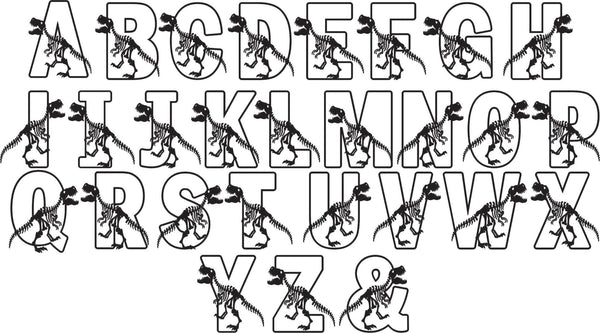 T-Rex Dinosaur Skeleton Themed Wall Letters - Perfect for young ...