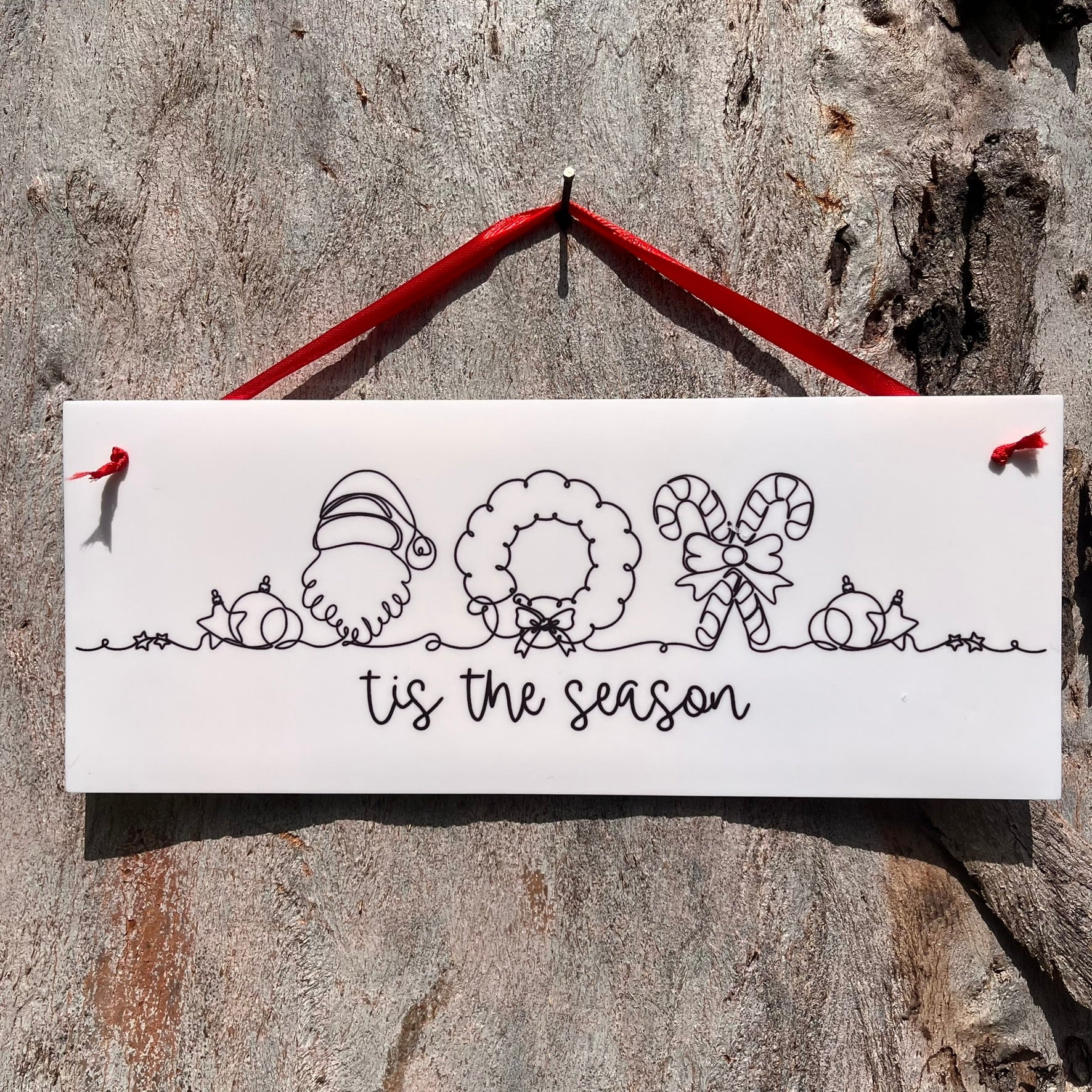 Tis the Season line art plaque - Webster Enterprises