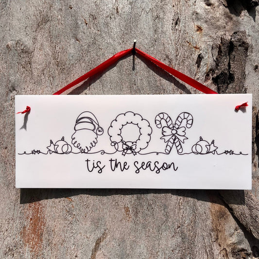 Tis the Season line art plaque - Webster Enterprises